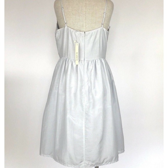 Esley Gray Crochet Lace Lined Spaghetti Strap Midi Dress NWT Size Large - Picture 3 of 9